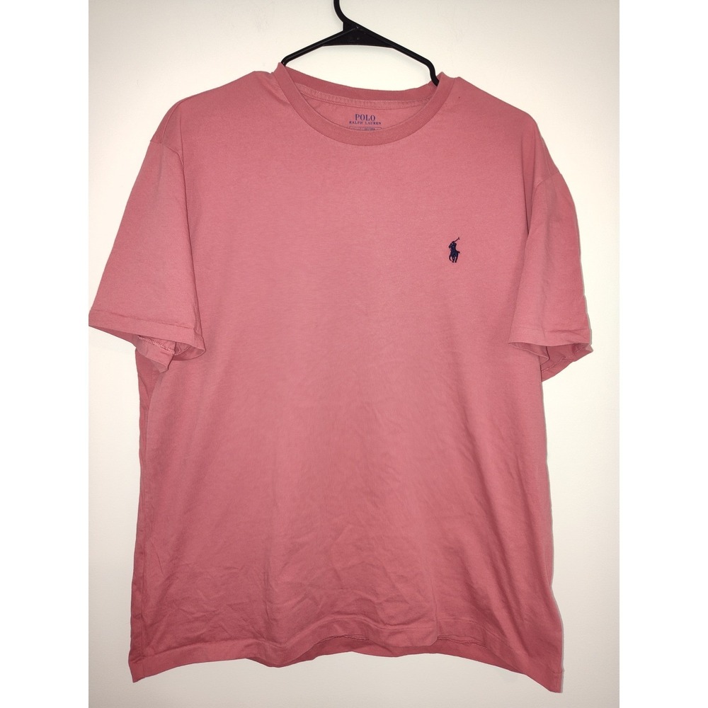Polo Ralph Lauren Mens Classic Fit Crew Neck T-Shirt Salmon Pink Large